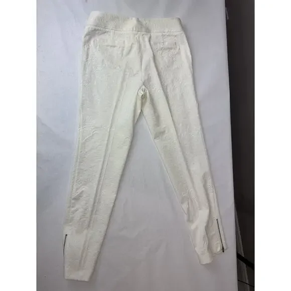 Y2k 2010 Cache Brocade Jacquard Floral Pantsuit Set Cream Zipper Blazer 0 Pant 4
